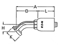 45º Elbow Split Flange Code 61